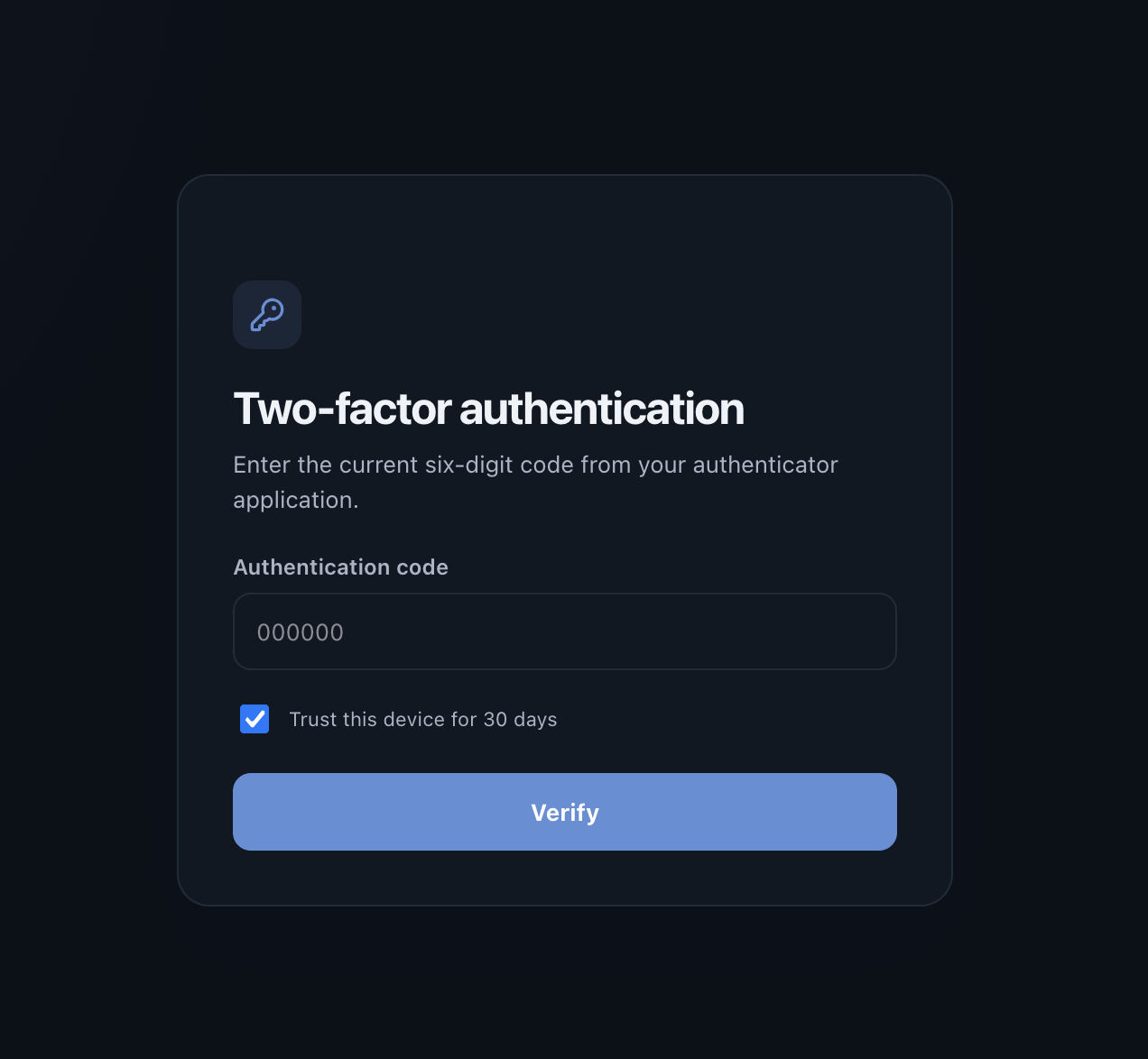 Valtoroq login verification with two-factor authentication